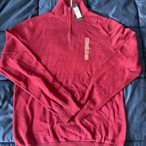 Tommy Hilfiger Men's Zip-Up Sweater in Rich Red